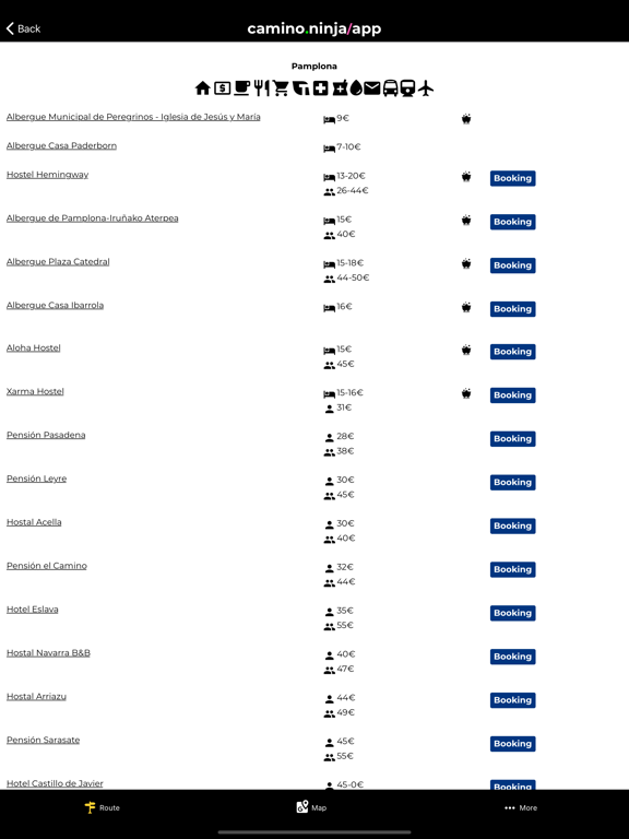 Camino Ninja App iPad screenshot 2 - Travel app