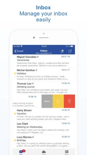 Screenshot von GMX - Mail, Cloud & News auf dem iPhone 2