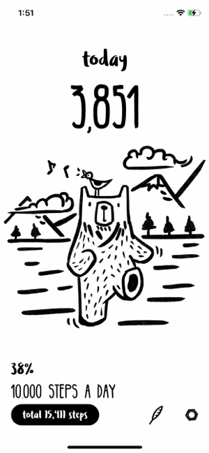 Bear Walking Pal : Pedometer Screenshot