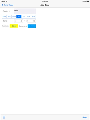 Timetable  ( Spread ) iPad screenshot
