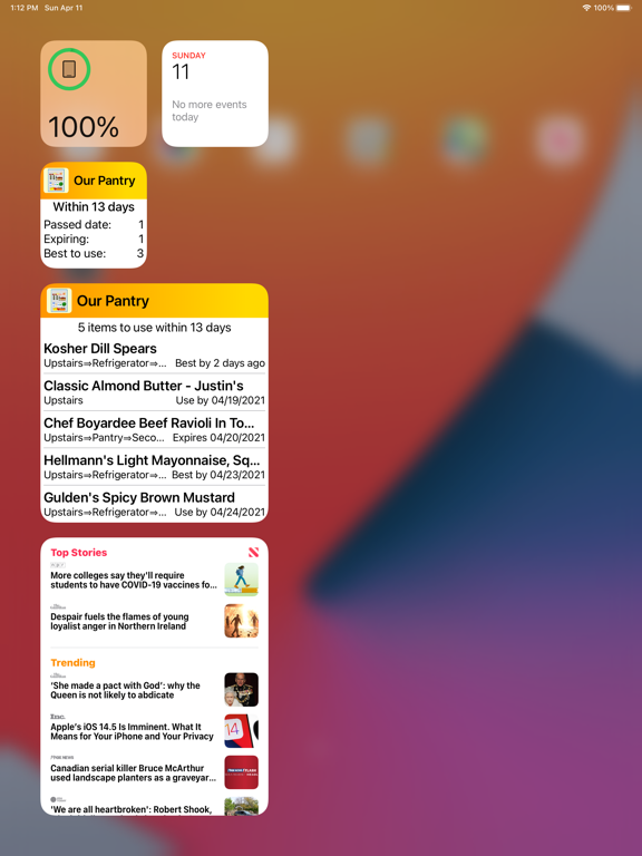 OurPantry iPad screenshot 8 - Utilities app