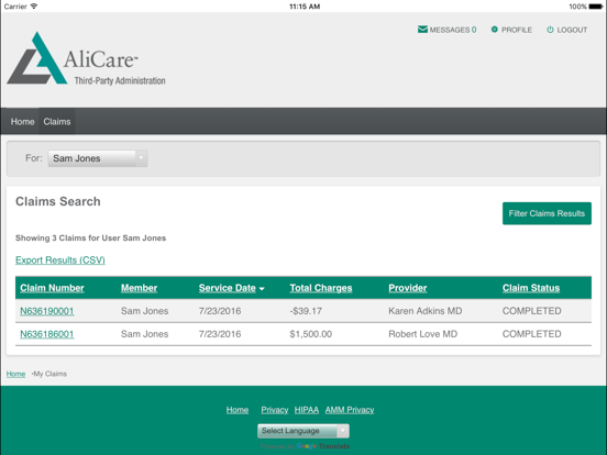 Amalgamated Employee Benefits iPad screenshot