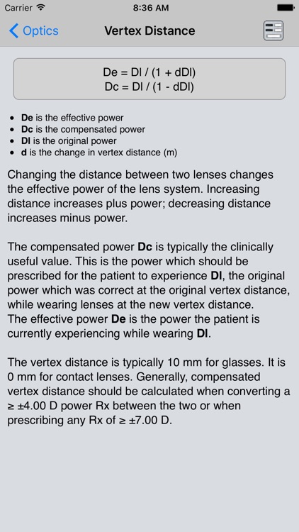 Optics Clinical Calculator screenshot-4