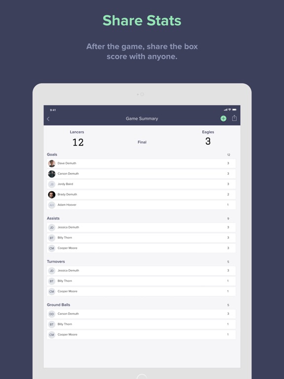 Screenshot #6 pour SquadProfile - Lacrosse Stats