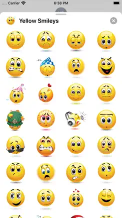 Yellow Smiley Emoji Stickers iPhone image 2