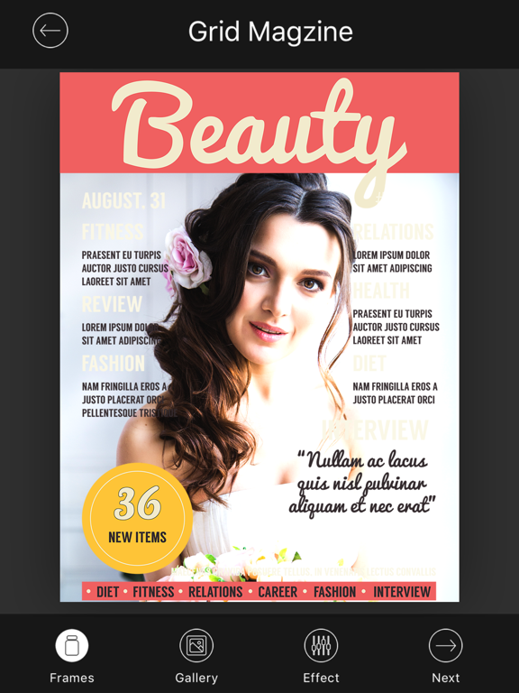 Magazine Cover & Collage Maker iPad screenshot