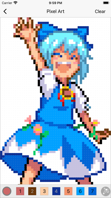 Pixel Art Anime Coloring Screenshot