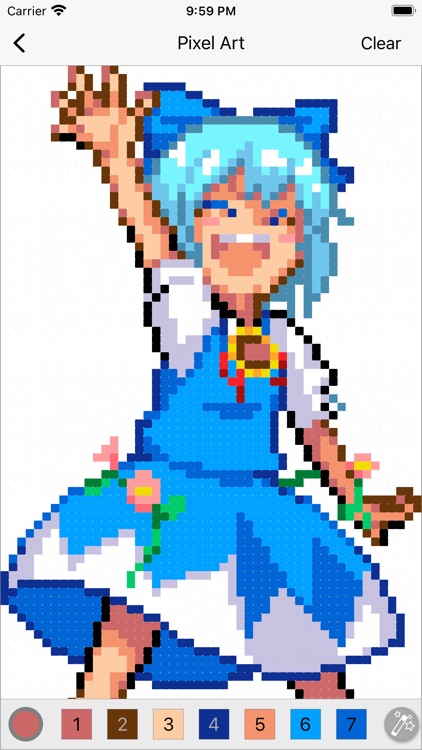 Pixel Art Anime Coloring