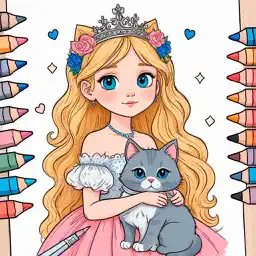 Coloring book drawings color app icon