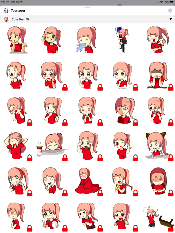Teen Emoji Stickers iPad screenshot 3 - Stickers app