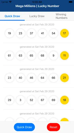 Lucky Number for Mega Millions screenshot 1