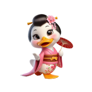 Geisha Duckling Stickers