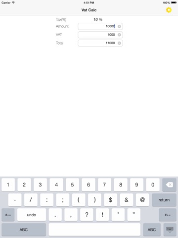 Salse Tex Calculator (VAT) iPad screenshot