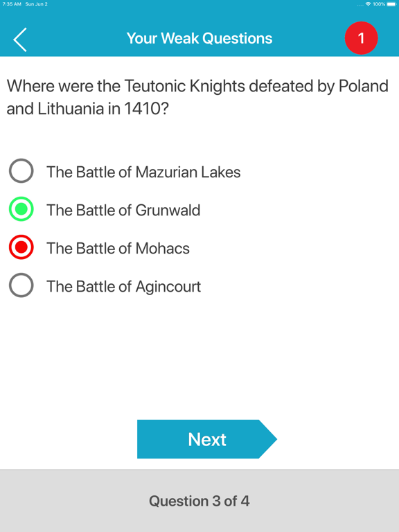 Medieval History Quiz iPad screenshot