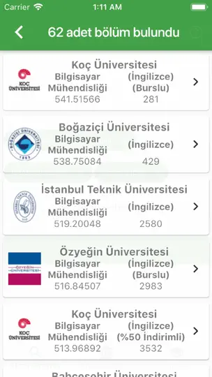 Güncel YKS Tercih Robotu iPhone Ekran Görüntüsü 2