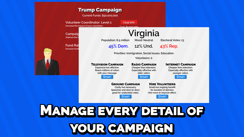 #4. Campaign Manager Election Game (iOS) От: 2 Fountains LLC