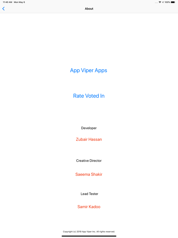 Voted In iPad screenshot 5 - Reference app