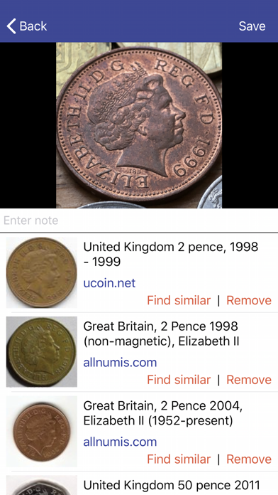 Coinoscope: visual coin search Screenshot