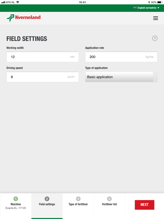 Screenshot #5 pour Kverneland Spreading Charts