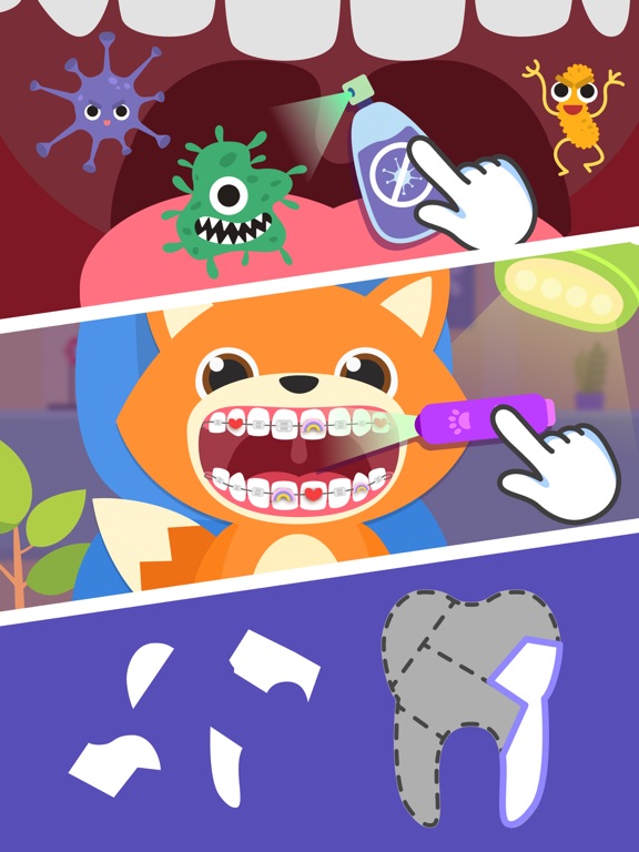 歯医者 ドクター 子供 ゲーム - 歯磨きゲーム 共 動物のおすすめ画像4