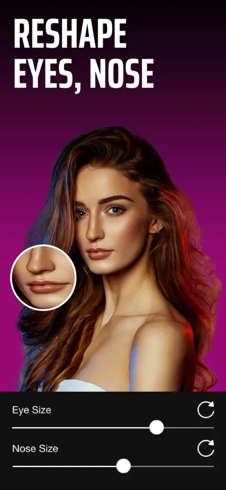 Selfie Editor tune face filter
