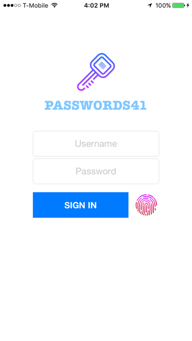 Passwords41 app screenshot
