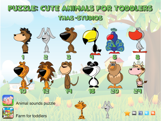 Cute animals for toddlers iPad screenshot