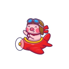 스크린샷 (6) Pilot Piglet Stickers