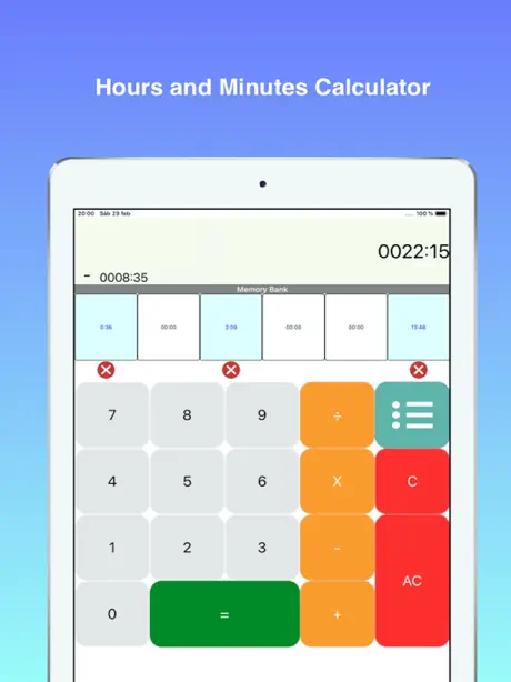 Calculator hours and minutes