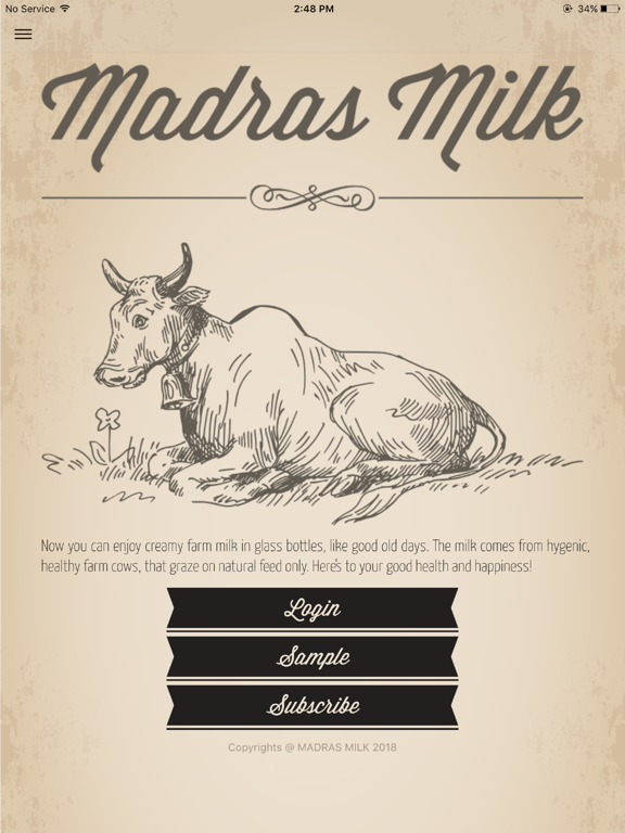 Madras Milk iPad screenshot 1 - Food & Drink app