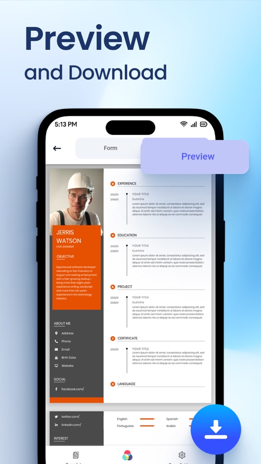 #4. AI Resume & CV Maker (iOS) 由: Mobotechnology LLC
