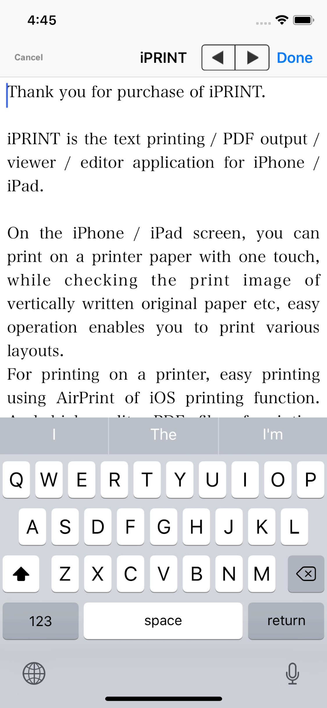 iPRINT - Text Printing