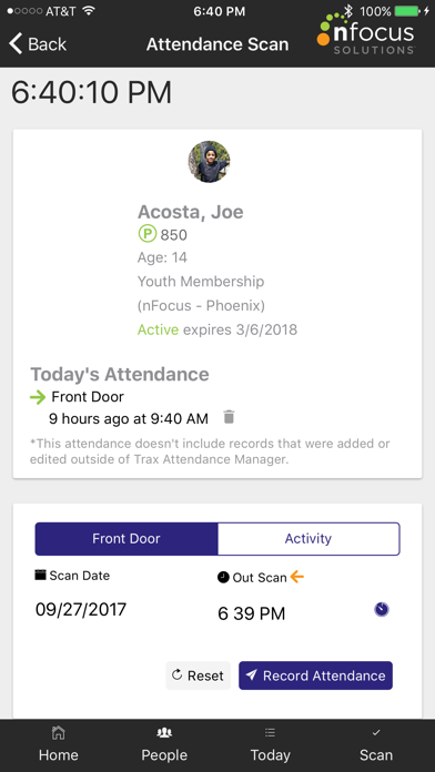 TRAX Attendance Manager Screenshot