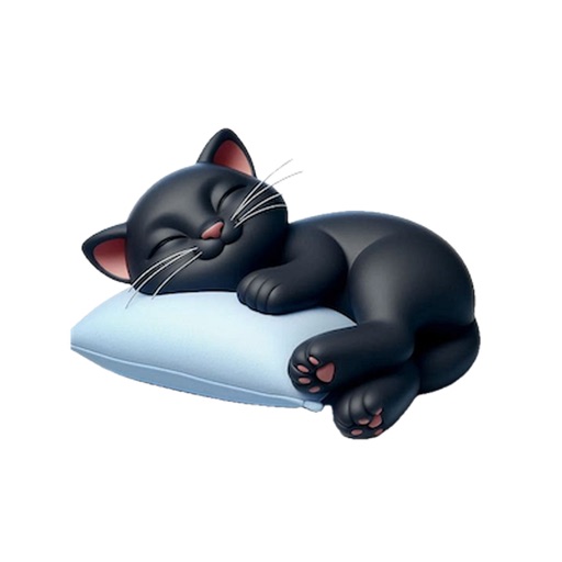 Sleeping Black Cat Stickers