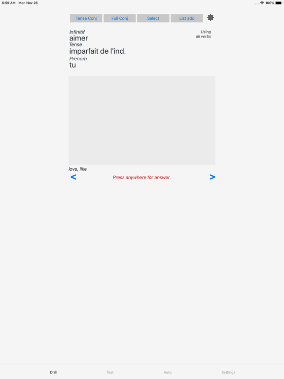 Screenshot #4 pour Verbes - French Verb Trainer