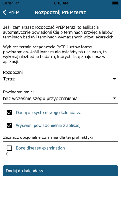 PrEP screenshot