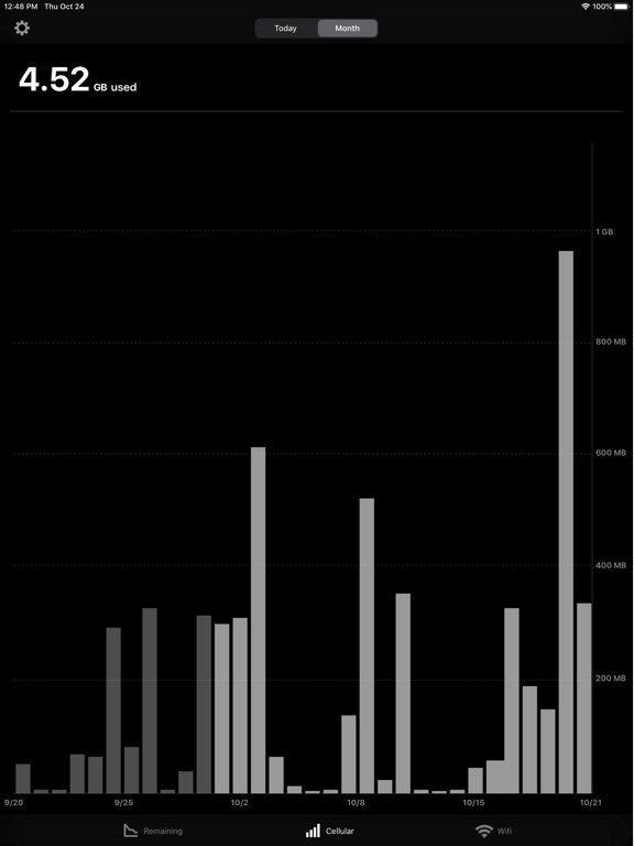 Data Remaining iPad screenshot 7 - Utilities app