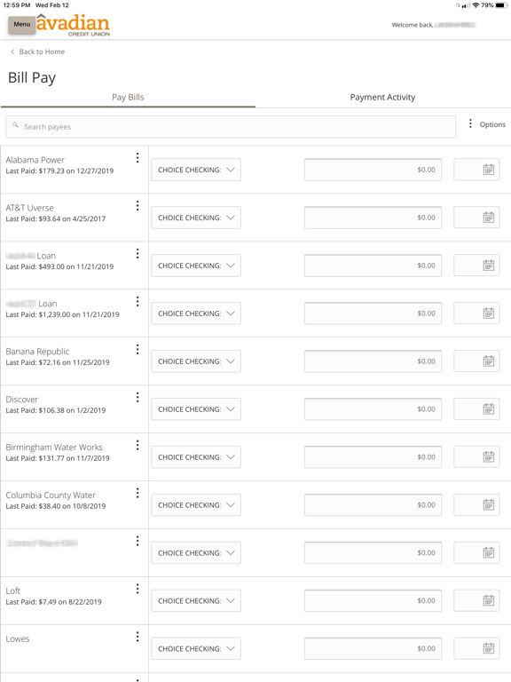 Avadian Credit Union iPad screenshot 2 - Finance app