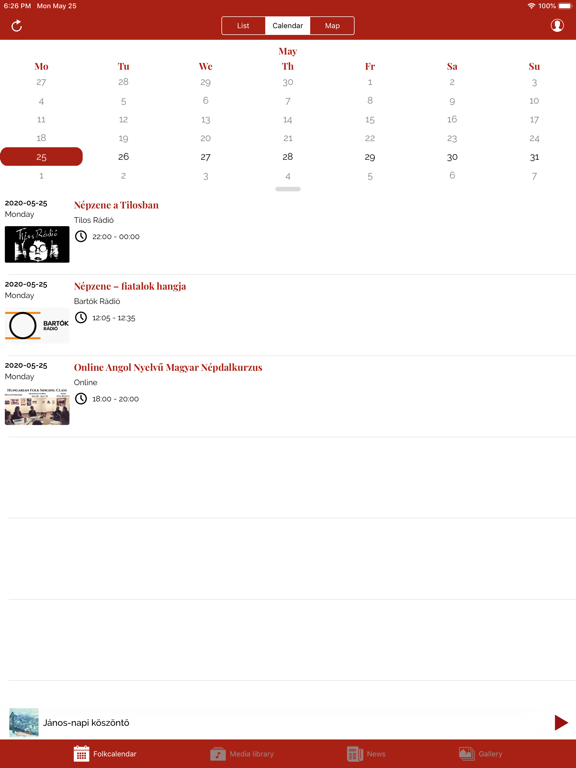 Folkrádió iPad screenshot 2 - Music app