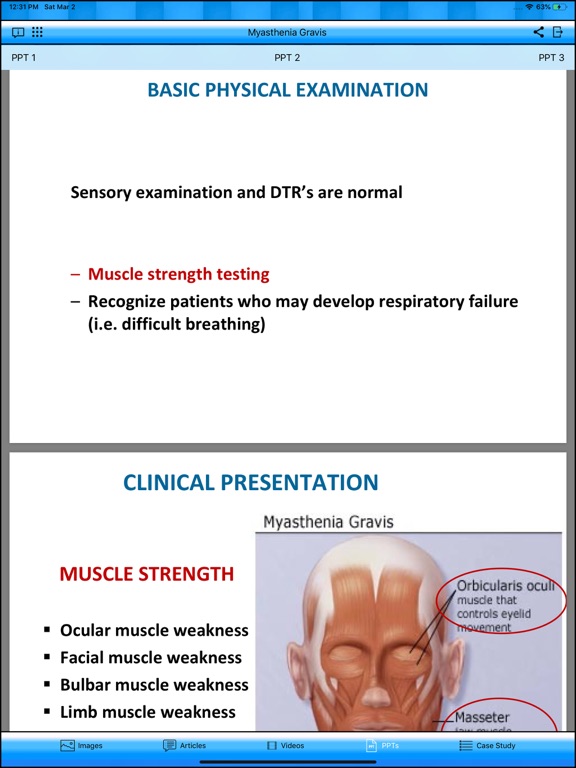 Myasthenia Gravis iPad screenshot