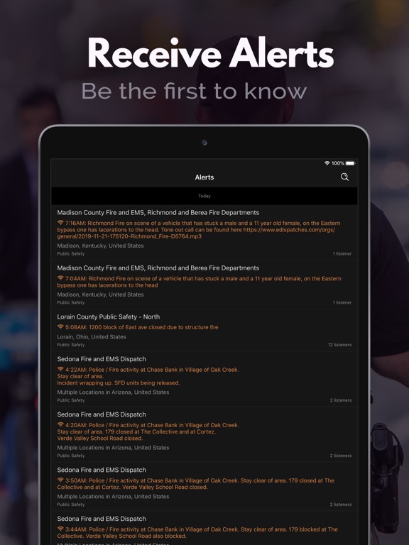 Police Scanner: Fire Radio iPad screenshot 4 - News app
