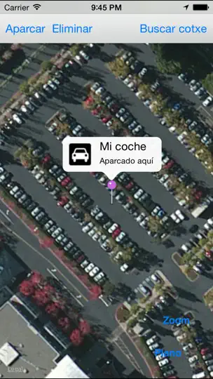 Captura de pantalla de Dónde Está Mi Coche en iPhone 1