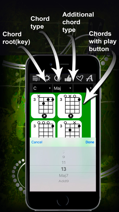 Ukulele Chords Compass iPhone screenshot 3 - Music app