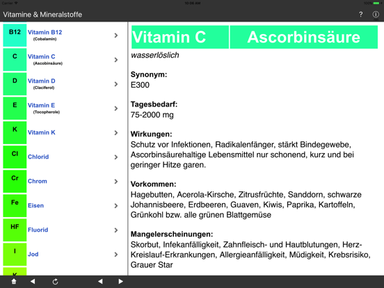 Screenshot #5 pour Vitamine & Mineralstoffe