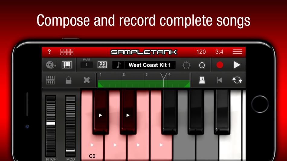 #3. SampleTank (iOS) 由: IK Multimedia US, LLC