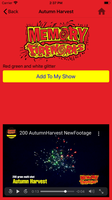Memory Fireworks iPhone screenshot 4 - Shopping app