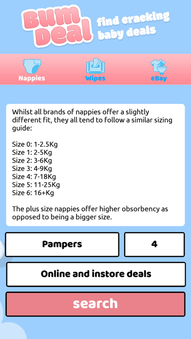 BumDeal Nappy Price Comparison Screenshot