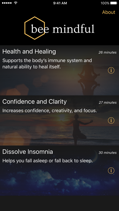 Bee Mindful – Yoga Nidra app screenshot