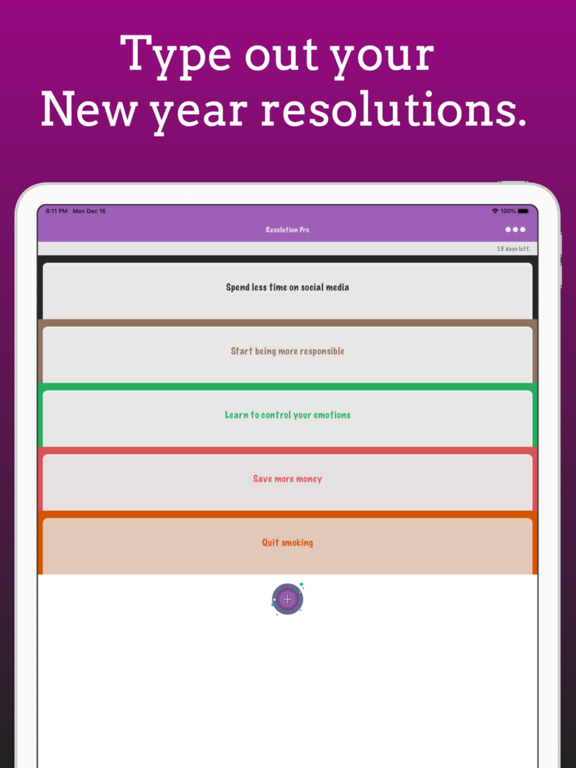 New Year Goals Tracker 2026 iPad screenshot 1 - Utilities app