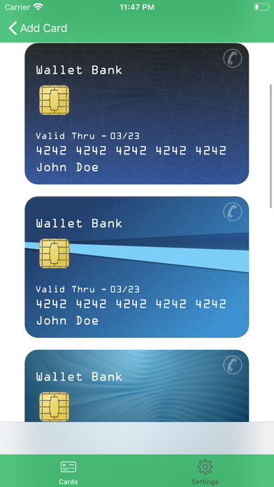 Cards Wallet App screenshot